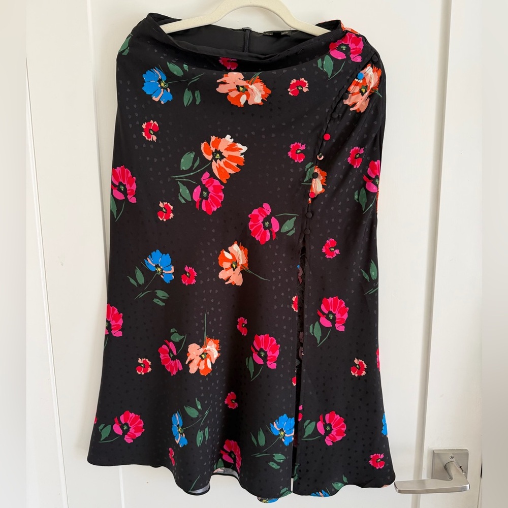 Floral Black Skirt